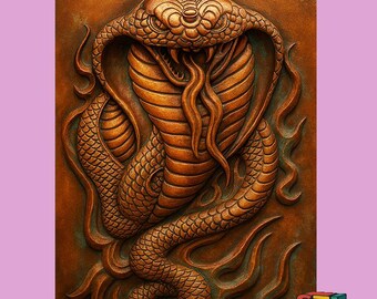 Schlange 3D-Modell STL-Datei: CNC-Fräser, Laserschnitt, Holzschnitzerei (Digitaler Download)