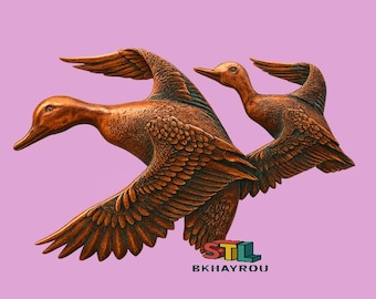 Ducks Flying 3D Model STL File, CNC Laser Cut, Wood Carving (Digital Download)