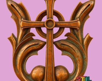 Ornate Cross STL File, 3D Print, CNC, Laser Cut (Digital Download)