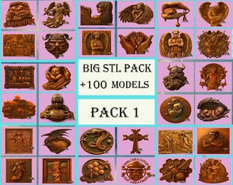 3D STL Model Collection – 100+ CNC Router Carvings (Digital Download)