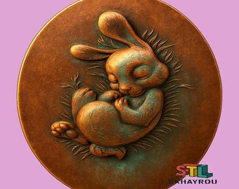 Modelo 3D STL de conejito bebé, grabador CNC (descarga digital)