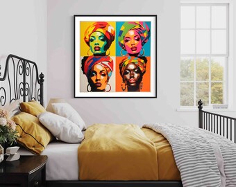 Pop art, Caribbean Art, African Art, African Canvas Print, Wall Art, Framed Print, Caribbean Influence