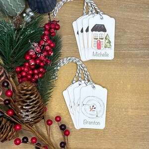 Personalized Holiday Tags - 8 tags (4 of each design - 2 names)