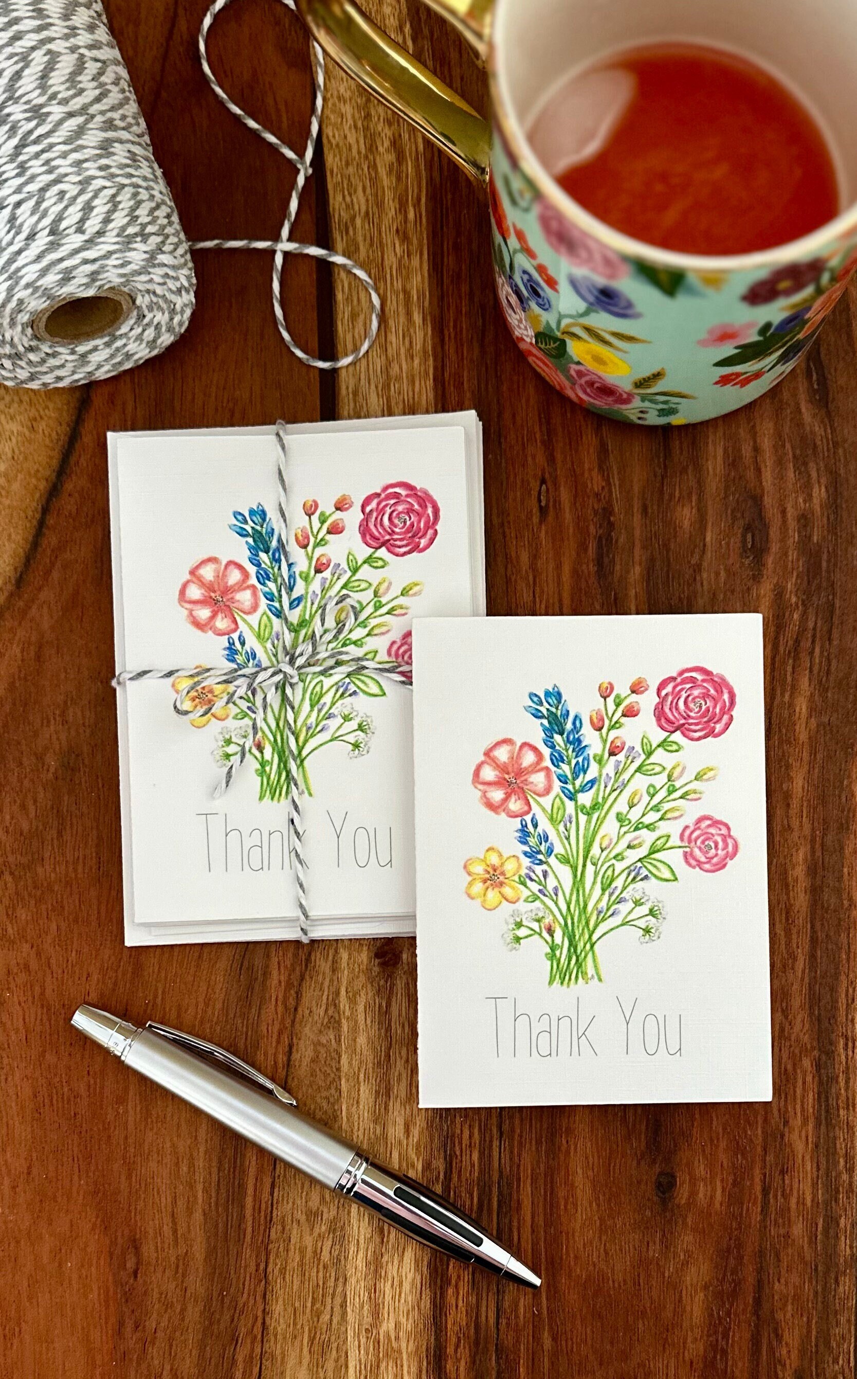 Thank You Greeting Cards With Envelopes - Set of 6 (1 Design) - Etsy