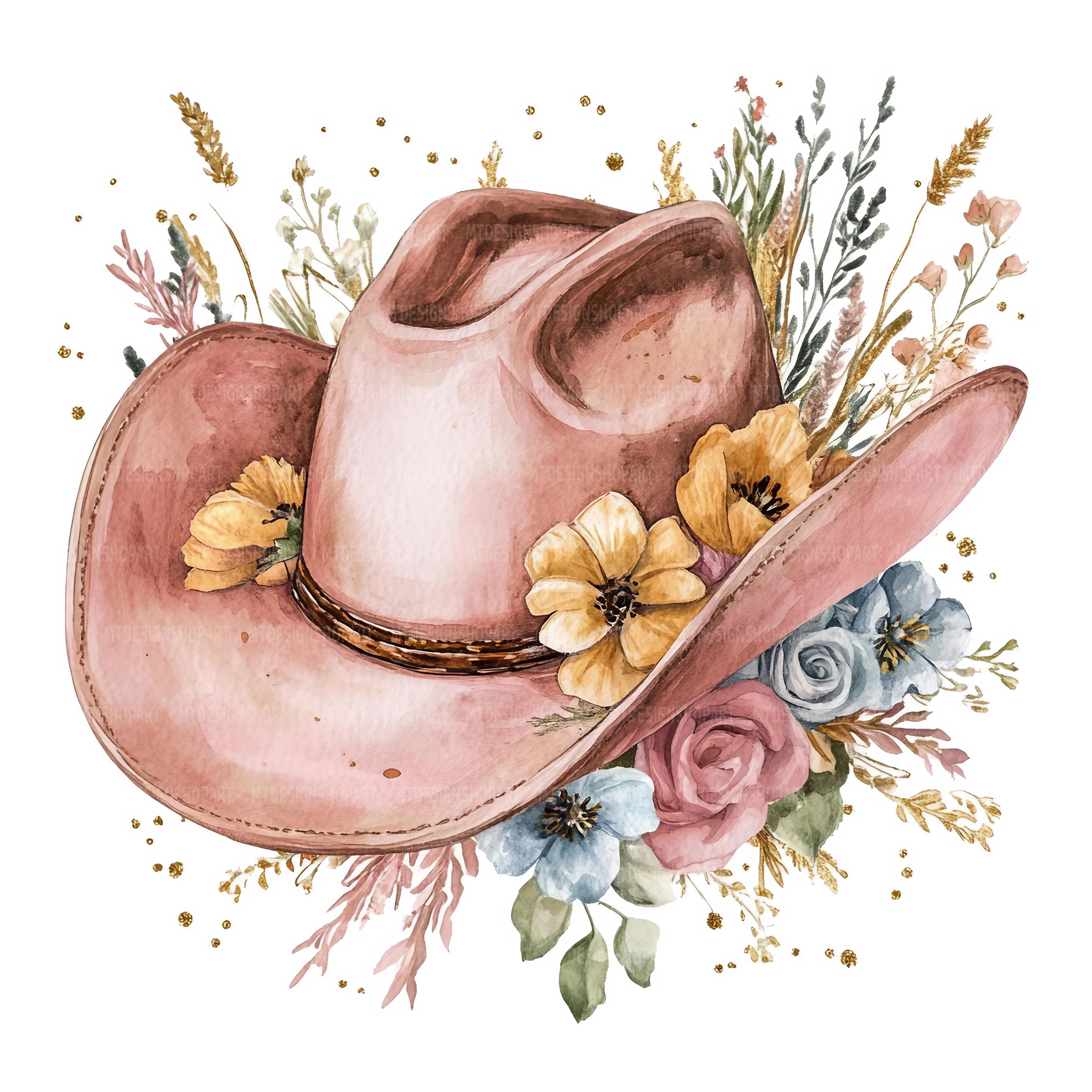 Floral Cowboy Hat - Etsy