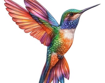 19 Hummingbird Clipart, Watercolor Bird Art, Printable Watercolor Clipart, Paper Craft, Junk Journals, High Quality JPGs, Digital Download
