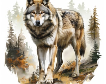 20 Tribal Wolf Clipart, High Quality JPGs, Cute Wolf, Woodland Animal, Paper Crafts, Digital download, Wolf