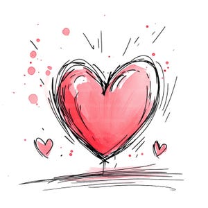 25 Heart Wall Art, Romantic Hearts Clipart, Printable Watercolor Clipart, Paper Craft, Junk Journals, High Quality JPGs, Digital Download