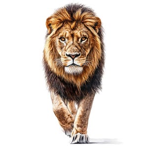 19 Clipart di leoni, Immagini di leoni Arte, Clipart di acquerelli stampabili, Artigianato di carta, Diari spazzatura, JPG di alta qualità, Download digitale