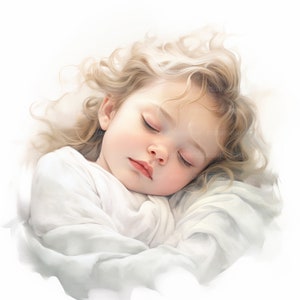 13 Clipart de sommeil de bébé, bébé des cliparts, enfants endormis, clipart aquarelle, fichiers JPG de haute qualité, clipart imprimable, téléchargement numérique