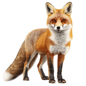 19 Clipart aquarelle renard, renard roux, clipart aquarelle imprimable, créations en papier, journaux indésirables, fichiers JPG de haute qualité, téléchargement numérique
