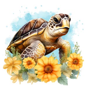 19 imágenes prediseñadas de tortugas marinas, tortugas marinas, imágenes prediseñadas de acuarela imprimibles, manualidades de papel, revistas basura, archivos JPG de alta calidad, descarga digital