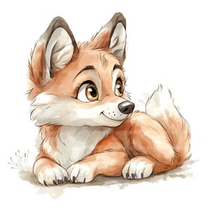 13 Clipart di cuccioli di lupo, cuccioli di lupo, Clipart di acquerelli stampabili, lavoretti di carta, diari spazzatura, JPG di alta qualità, download digitale
