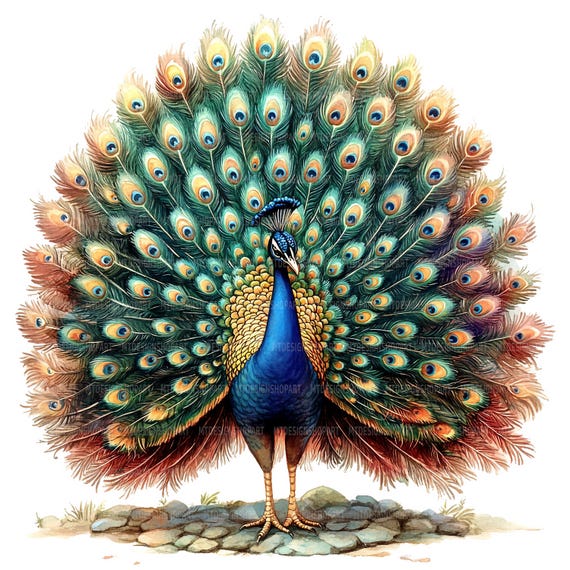 画材 Peacockesque 16 Adorable Peacock Clipart, Peacock Clipart, Printable Watercolor