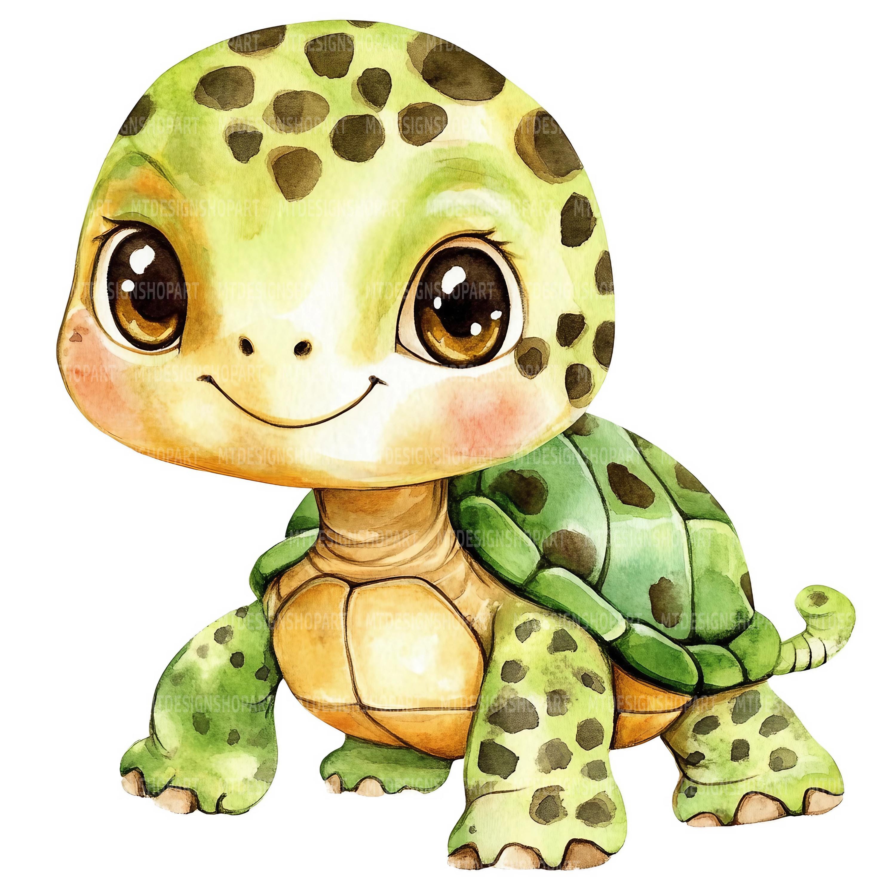 かわいい赤ちゃん亀のクリップアート18点、かわいいウミガメ、印刷可能