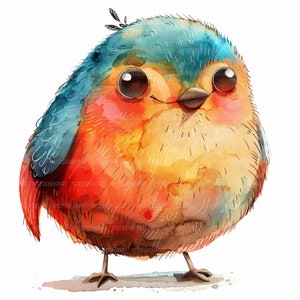 13 verrückte Vögel Clipart, lustige Vögel Clipart, druckbare Aquarell Clipart, Papiermodelle, wunderliche Vögel, hochwertige JPGs, digitaler Download
