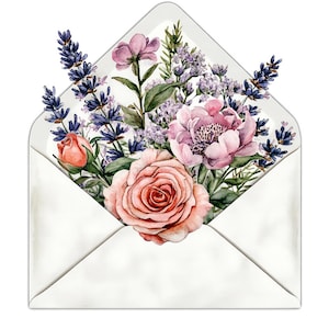 16 imágenes prediseñadas de sobres florales, imágenes prediseñadas de sobres, imágenes prediseñadas de acuarela imprimibles, manualidades de papel, diarios basura, archivos JPG de alta calidad, descarga digital