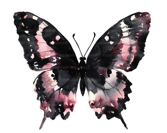 19種類の黒い蝶のクリップアート、蝶のクリップアート、印刷可能な