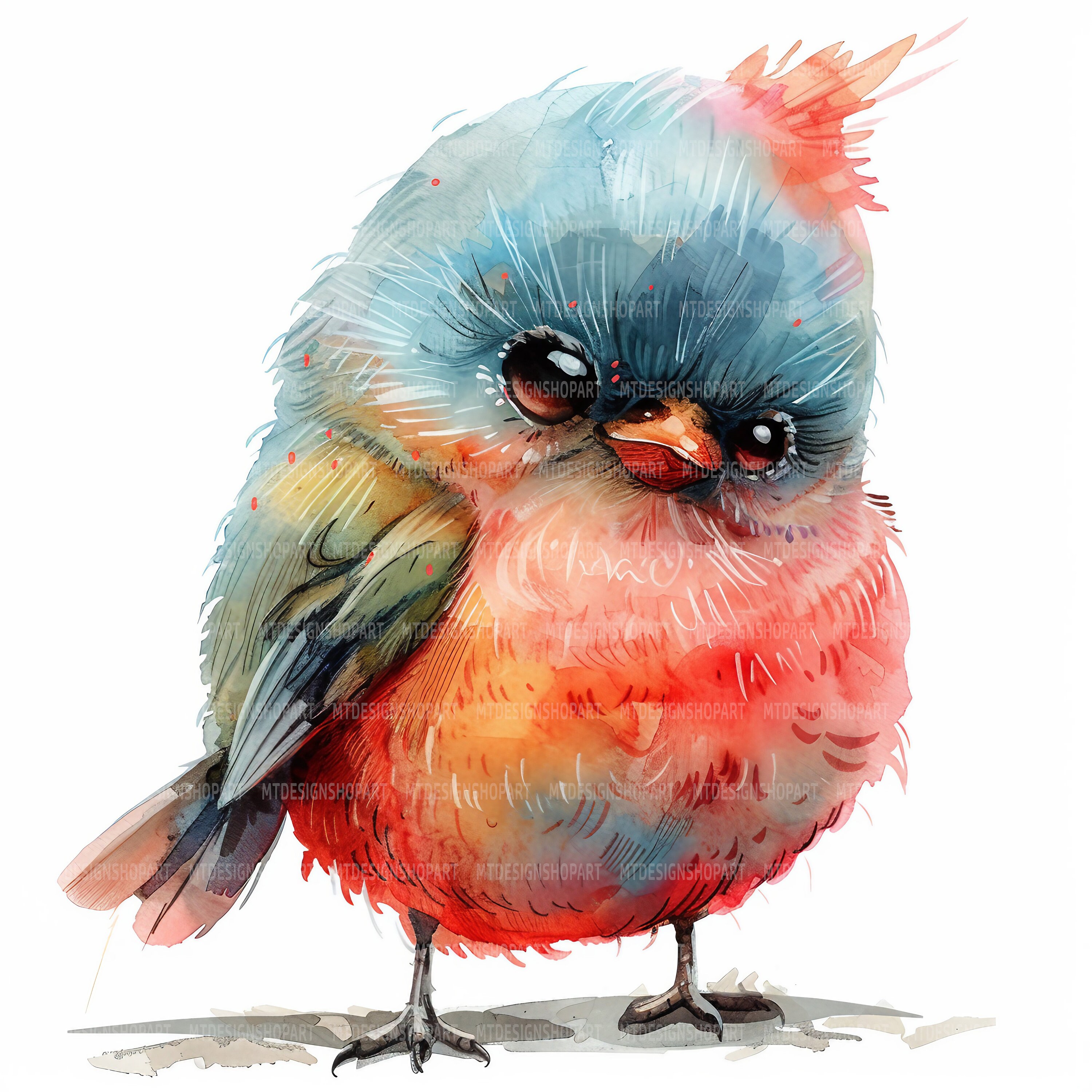 18 Grumpy Birds Clipart, Birds Clipart, Funny Birds, Watercolor Clipart ...