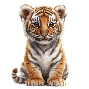 19 Baby Tiger Clipart, Tiger Clip Art, druckbare Aquarell Clipart, Papierkunst, Junk Journals, hochwertige JPGs, digitaler Download