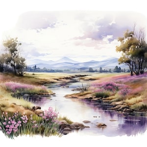 28 natuur landschap clipart, berg clipart, afdrukbare aquarel clipart, Paper Craft, ongewenste tijdschriften, hoge kwaliteit jpg's, digitale download