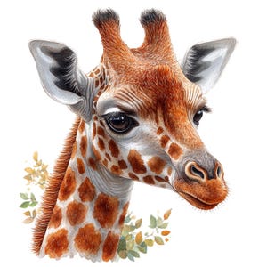 19 Giraffe Head clipart, Giraffe clipart, afdrukbare aquarel clipart, Paper Craft, ongewenste tijdschriften, hoge kwaliteit jpg's, digitale download