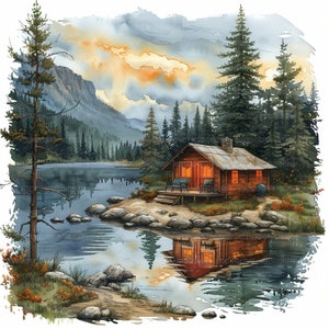 14 Camping Anhänger Clipart, Camping Zelt Clipart, Aquarell Clipart, hochwertige JPG, Papiermodelle, Junk Journals, digitaler Download