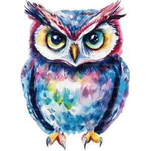 24 süsse Eulen Clipart, Hyperrealistische Eule, druckbare Aquarell Cliparts, Papierwesen, Junk Journals, hochwertige JPGs, digitaler Download