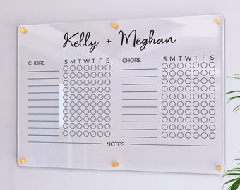 Chore Chart For Kids | Chore Board | Dry Erase Responsibility Chart |  Memo Board | Chore Chart for Multiple Kids FREE SHIPPING