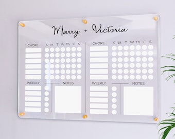 Chore Chart For Kids | Chore Board | Dry Erase Responsibility Chart |  Memo Board | Chore Chart for Multiple Kids FREE SHIPPING