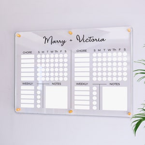 Chore Chart für Kinder | Choreboard | Trocken abwischbares Diagramm | Memoboard | Haushaltstabelle für mehrere Kinder VERSANDKOSTENFREI