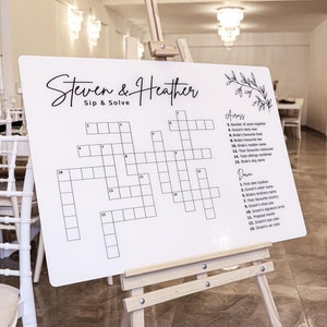 BENUTZERDEFINIERTE trocken abwischbare Hochzeit Kreuzworträtsel | Personalisierte Hochzeits-Spiel | Acrylpuzzle | Kostenloser Versand