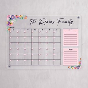 Acryl familiekalender | Gezinsplanner |  Droog uitwisbare kalender | Uitwisbaar bord personaliseren | Acrylkalender |  Acrylplanner