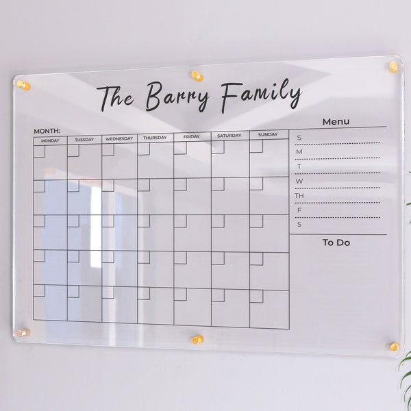 Dry Erase Calendar Etsy