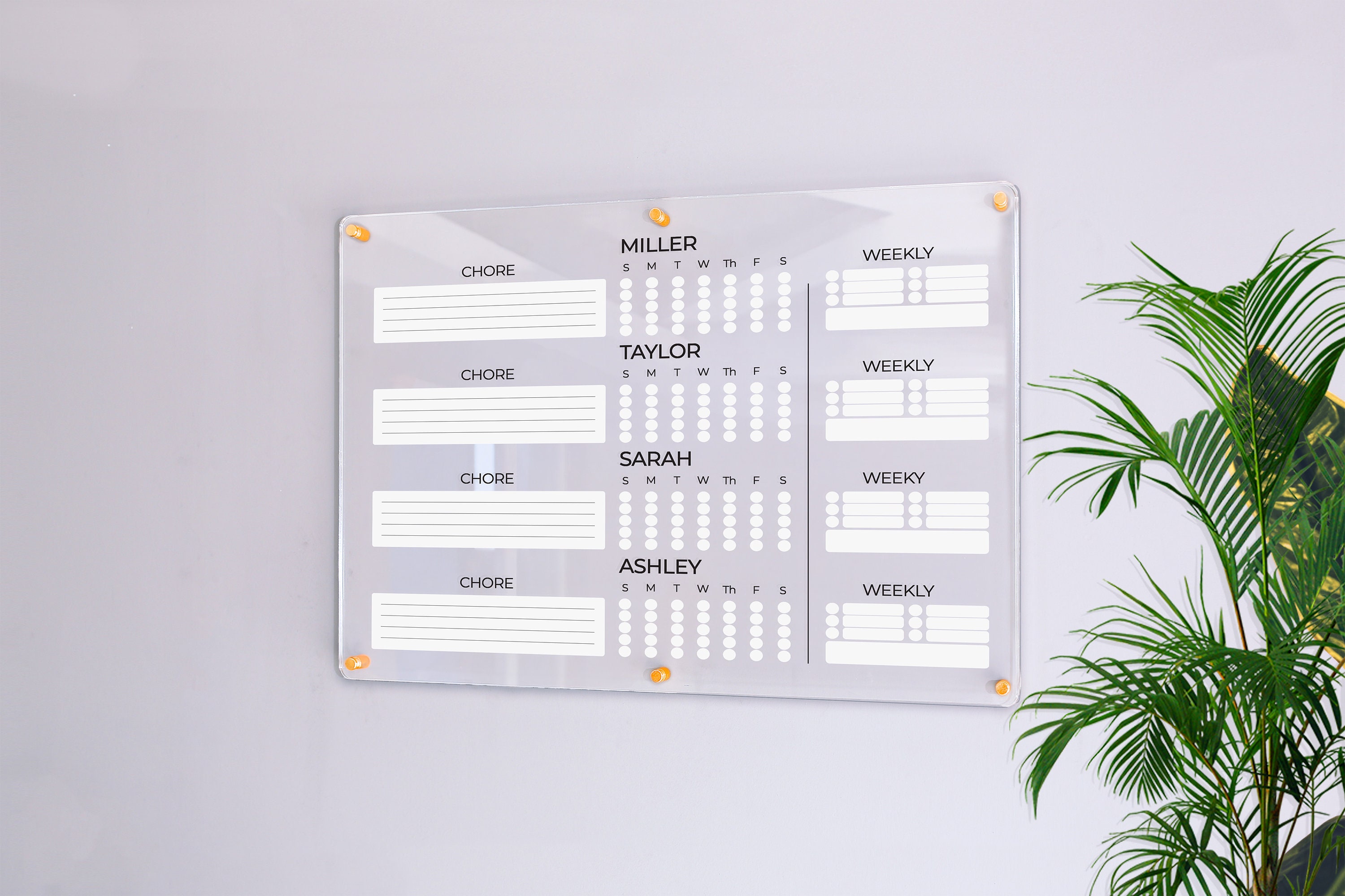 Acrylic Chore Chart for Kids | Dry Erase Responsibility Board - Etsy