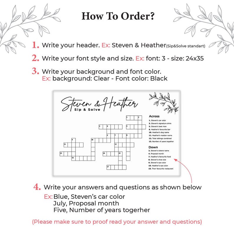 Wedding Crossword
Sip and Solve
Wedding Puzzle
Custom Crossword
Bridal Shower
Crossword Puzzle
Custom Signage
custom wedding signs
Bridal Shower Games
Giant Crossword
Large Crossword
Wedding Games
Wedding Guest Games