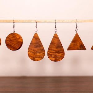 Olivewood Earrings | Handmade Wood earrings | Unique wooden earrings | Wooden Jewelry | Stocking Stuffer