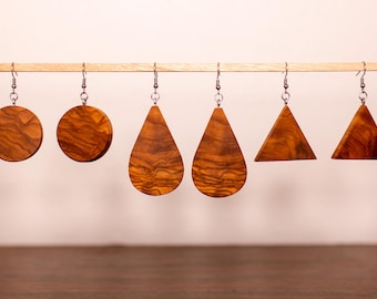 Olivewood Earrings | Handmade Wood earrings | Unique wooden earrings | Wooden Jewelry | Stocking Stuffer
