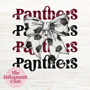 Laço de futebol retrô Panthers Png, Laço de coquete PNG, Camisa de futebol de outono Png, Esporte Panthers Png, Marrom Preto Png, Design de sublimação Panthers