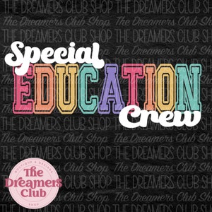 Equipo de educación especial PNG, Arco iris, Garabato garabato, Archivo digital, Letras vintage retro, Descarga de sublimación, DTF