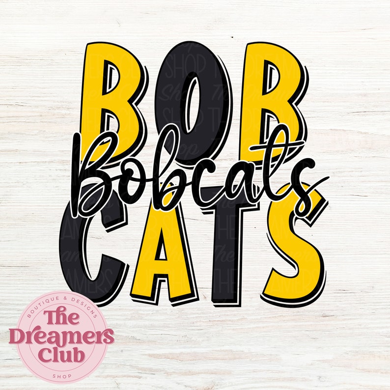 Bobcats PNG, Mascot PNG, Popping, Gold & Black, Scribble Doodle ...