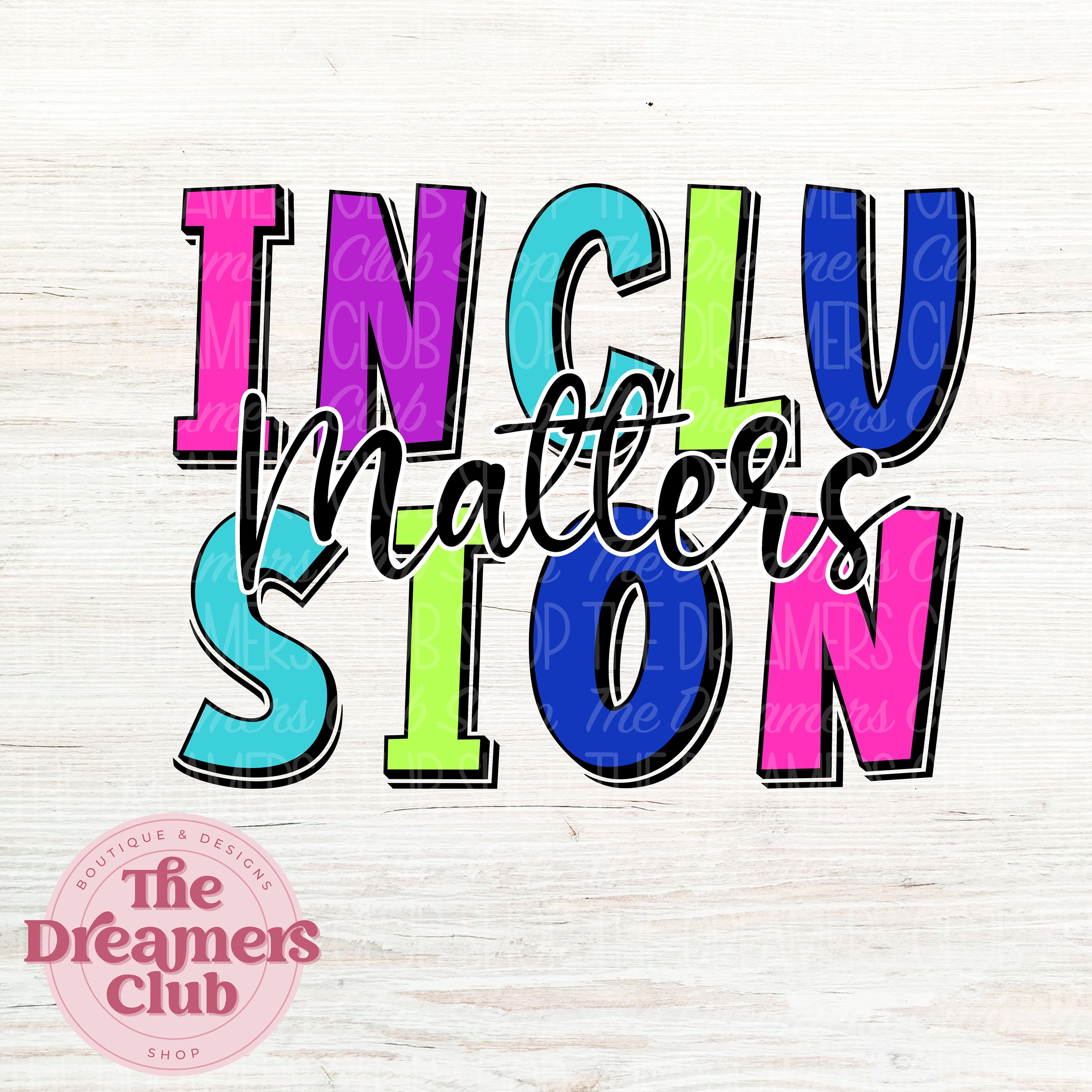 Lettering Inclusion Inclusion Matters PNG, Popping Bright , Scribble Doodle, Digital File ...