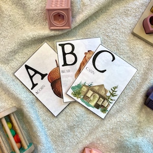 Woodland Alphabet Cards 4.5 by 6 inch Printables