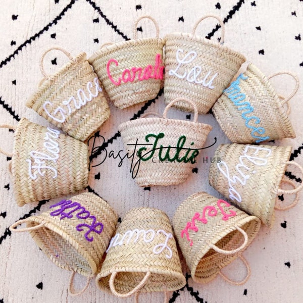 PERSONALIZED straw moroccan basket,bridal shower bags,customized straw bags,custom beach bag,straw tote,embroidered bags, Easter basket gift