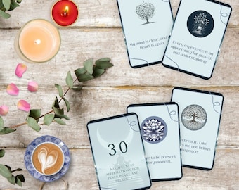 Mindfulness Affirmation Cards | Serene Digital Illustrations (PDF)
