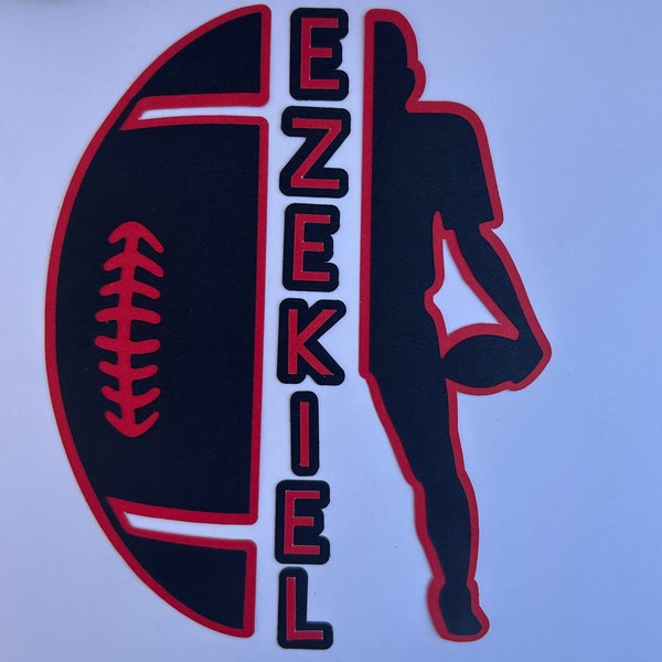 Football Player Paper Die Cut Choose Color and Name