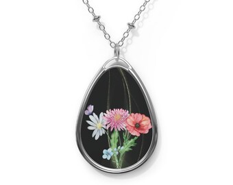 Custom Birth Flower Necklace, Personalized Birthday Month Flowers, Gifts For Mother's Day, Gift Ideas For Her, Children's Birth Flower