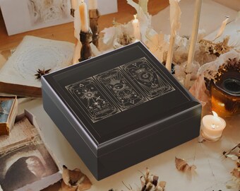 Custom Tarot Reading Card Box, Tarot Reading Holder, Wooden Personalized Tarot Deck Box, Witchy Occult Pagan Container, Alter Stash Box