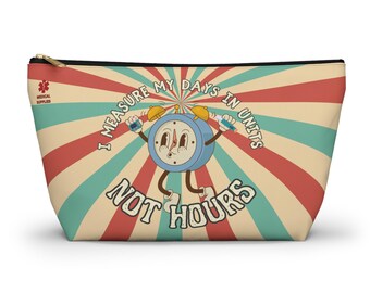 Diabetic Supply Pouch, Insulin Holder Bag, Retro Funny Medical Accessory Case, Funny Graphic Organizer, Medical Device Carry Bag. T1D, T2D