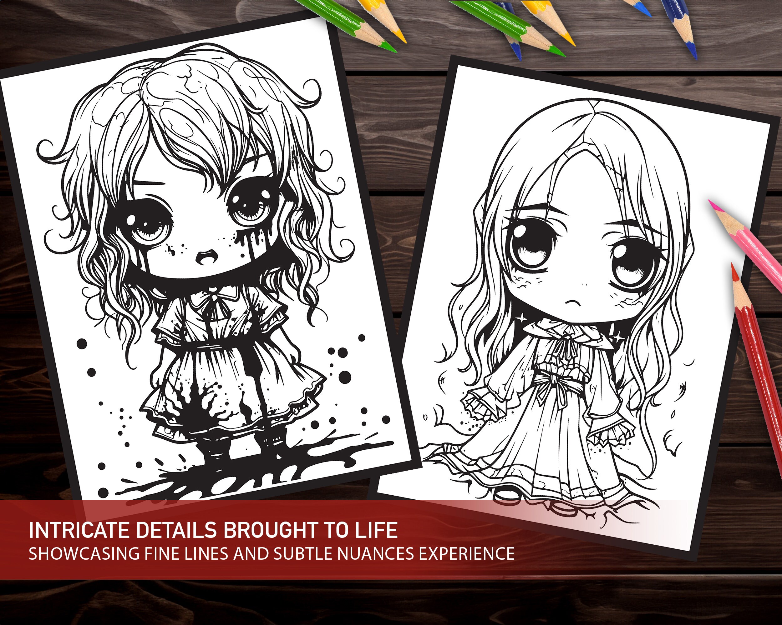 Cute Creepy Doll Kawaii Girls Horror Coloring Book for Kids Teenagers ...